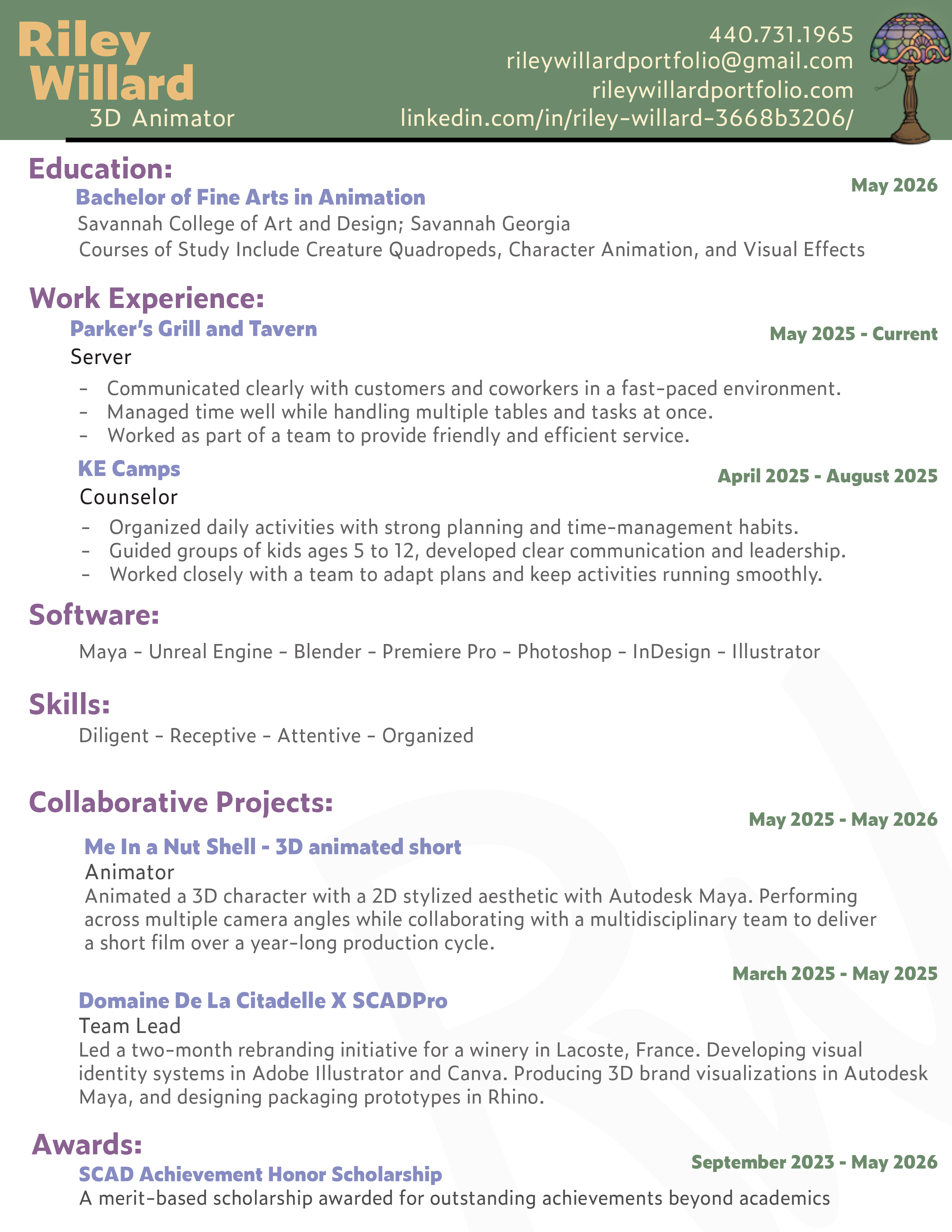 Riley Willard Resume