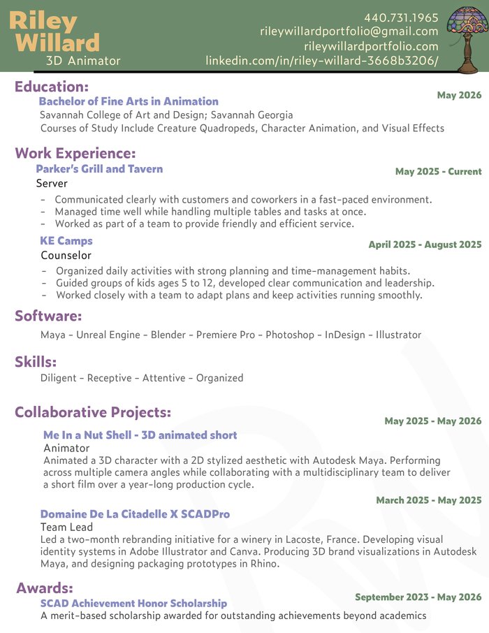 Preview of Riley Willard's resume